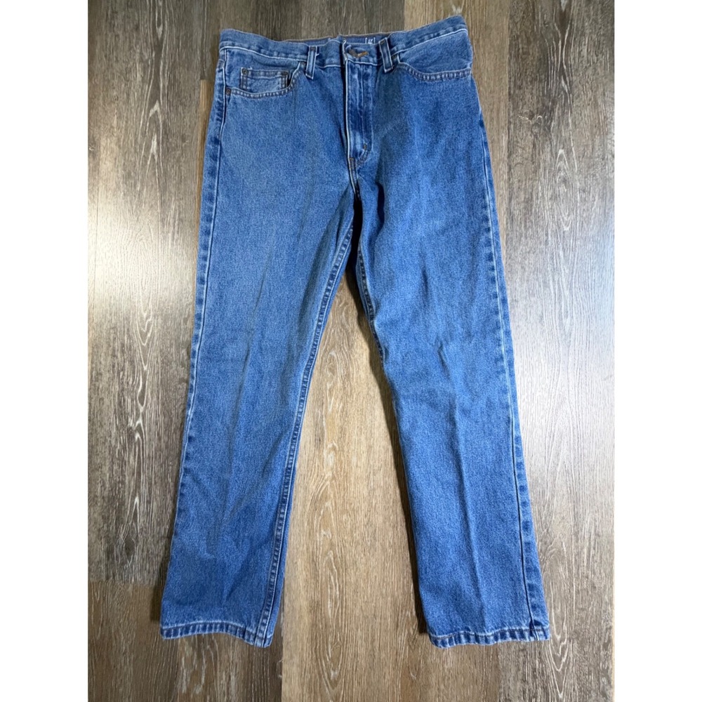 George Regular Fit Jeans Mens 32x30 Blue Medium Wash Straight Leg Denim GM08464
